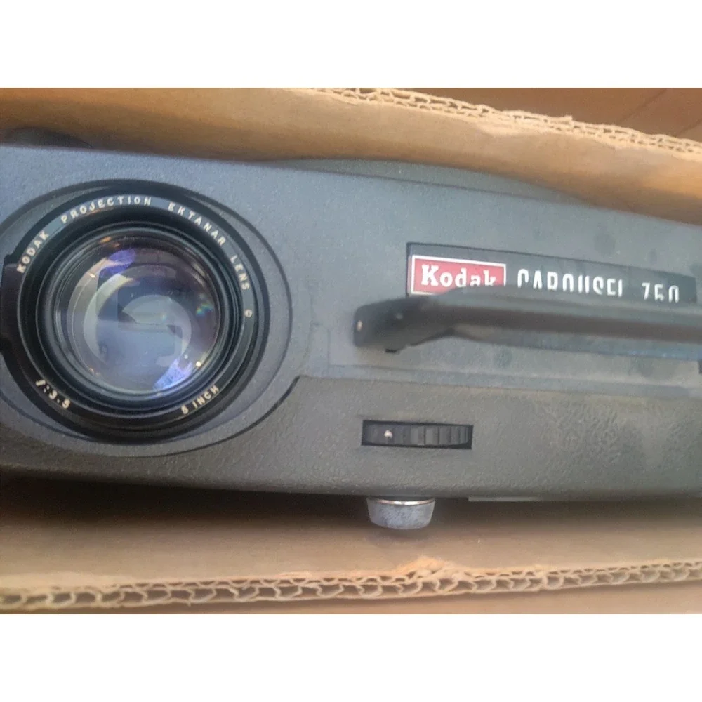 Kodak Carousel 750 Slide Projector Vintage Ektanar Lens‎ Original Box Manual GE